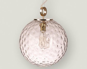 Globe-hanglamp met messing blad, kunstglazen kroonluchter, hanglamp