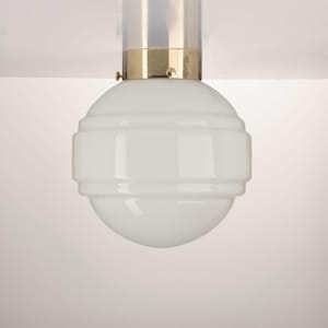 Milk Glass Wall Lamps with Brass or Silver (nickel) in Art Deco Style, Opaline Glass Wall Sconce Lighting, White Glass Wall Light Fixture