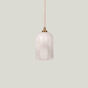 Urania - alabaster pendant light with brass or nickel top, art deco pendant lamp, art deco alabaster lighting