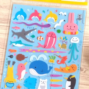 Japanse sticker sticker "Yuru Fish" voor dagboek, planner, scrapbooking (mindwave)