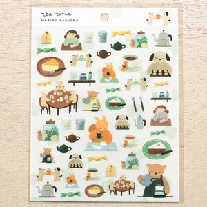 Sticker transparent « Mariko Fukuoka » - tea time - produits cosyca Hyogensha