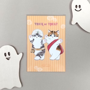 Cartolina di Halloween "mofusand" -mascherata-