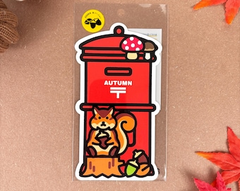 Postal tipo Post 2026 Otoño -Ardilla y bellota-
