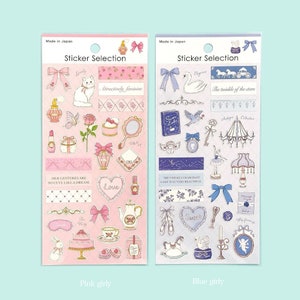 Sticker Auswahl " Pink girly/Blue girly" aus Japan von GAIA