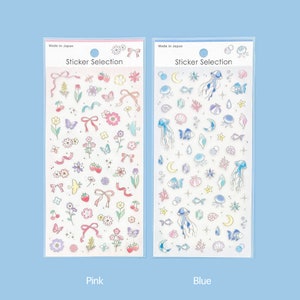 Stickerselectie "Glanzend zilver" -roze/blauw- uit Japan door GAIA