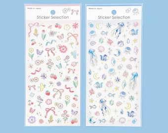 Sticker selection "Shiny Silver" -Pink/ Blue- from Japan by GAIA