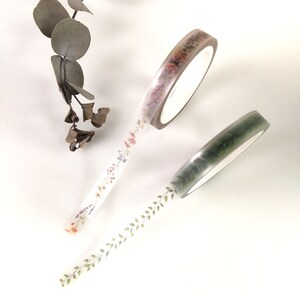 Fita adesiva transparente - linha de flores/linha de folhas -