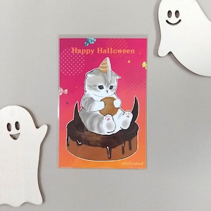 Cartolina di Halloween "mofusand" -torta-