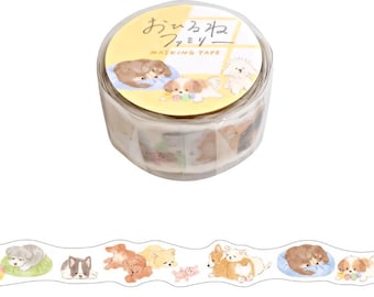 Nap time family -The Inukai family- masking tape by mind wave from Japan dog washi tape