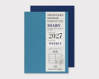 Cuaderno de viaje tamaño pasaporte, recambio 2027, Weekly Traveler's Factory