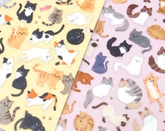 ステッカーセレクション「たくさんの猫」ステッカー（日本発）<GAIA