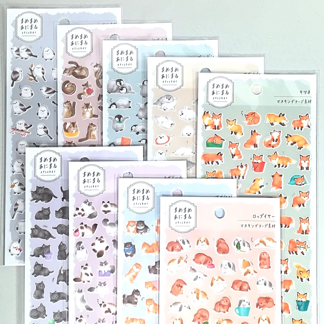 Sticker Pwp Mame Mame Animal Sticker 2 Masking Sticker From Japan by Mind Wave Mini ...