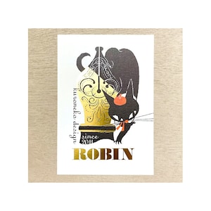 Carte postale « Black Cat Robin » -Stylo-