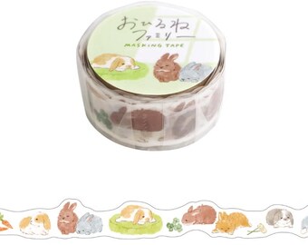 Nap time family -The Usazawa family- masking tape by mind wave from Japan Rabbit washi tape