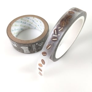 Ruban adhésif transparent mat feuille d'or -grains de café-