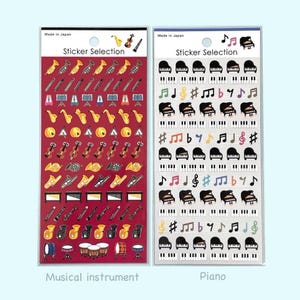 Selección de pegatinas (mini pegatinas de instrumentos musicales/piano) de Japón, de GAIA