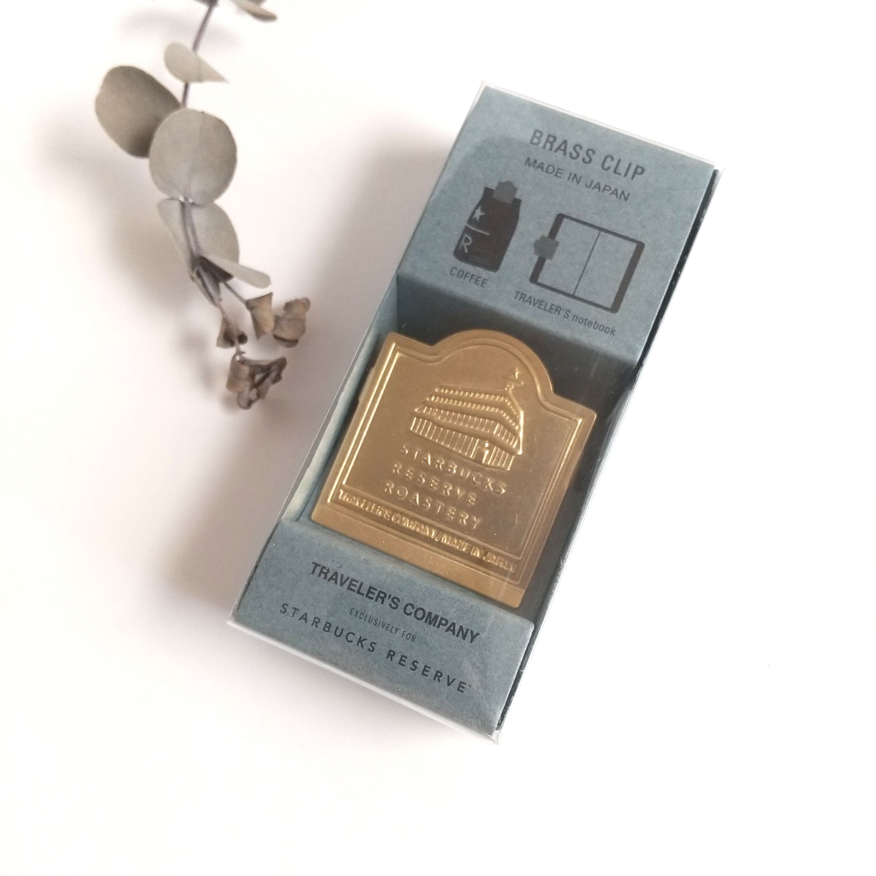 thumbnail image 2 of Traveler's Company X Starbucks Reserve Roastery Tokyo Brass Clip - Limited Edition, Façade Design 2 of 4