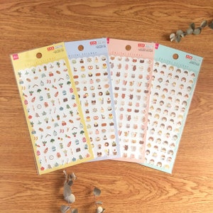 Chiisai Aufkleber "Zuhause/Café/Bär&Kaninchen/Mädchen" Aufkleber aus Japan<Daiso>