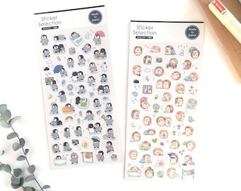 Sticker Selection "Penguin life/Hedgehog life" from Japan GAIA