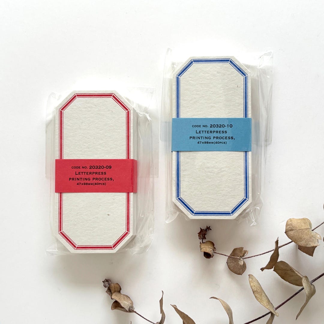 Letterpress Printing Label Card Octagonal by Classiky From Japan - Etsy