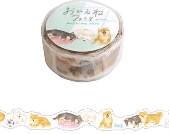Nap time family -The Shibata family- masking tape by mind wave from Japan  Shibainu dog washi tape
