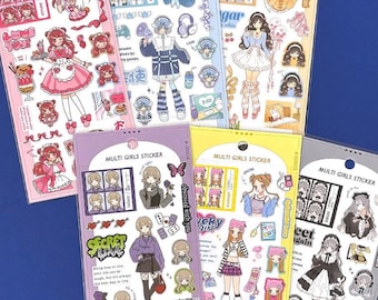MULTI GIRLS  STICKER from Japan by Gaia
