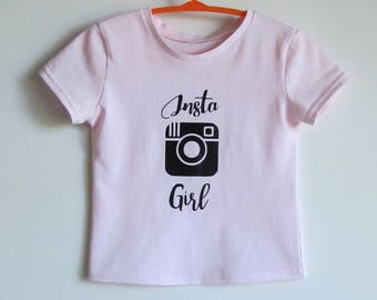 Insta Girl tee - toddler girl t-shirt - girl tshirt - graphic tee kidswear - geek baby - baby clothes - cool t shirts - pink tshirt - vinyl