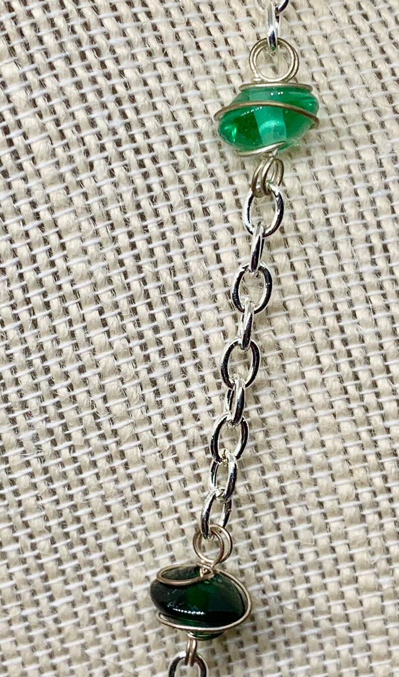 Art Deco Turquoise and Malachite Scallop Necklace