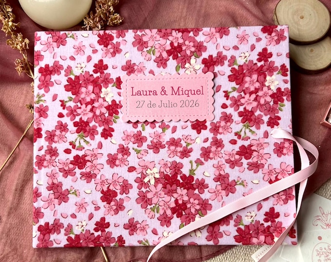 Featured listing image: Libro de firmas · Libro de testigos | FLOR DE SAKURA