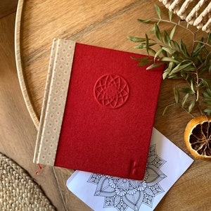 Custom Mandala Book | Journal | Handmade notebook with Spanish fabric covers | Book to paint, colorize write