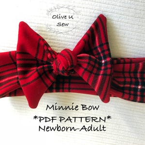 Minnie Bow Headband *PDF Pattern* Newborn-Adult, Minnie Bow Headband,Turban Headband,Baby Bow,Toddler Headband,Girl Headband