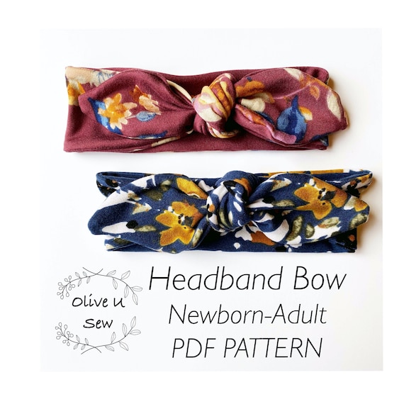 Knot Headband PDF Pattern NEWBORN-ADULT Bow Head band | Etsy