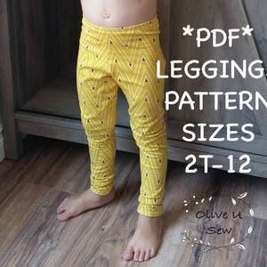 PDF Legging pattern, Basic leggings, sewing pattern, pdf pattern, childrens leggings, Pattern, Kids Leggings, Kids sewing pattern, toddlers