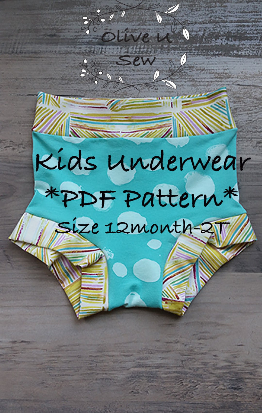 Kids Underwear PDF Pattern 12 Months-2t, Kids Underwear, Undies