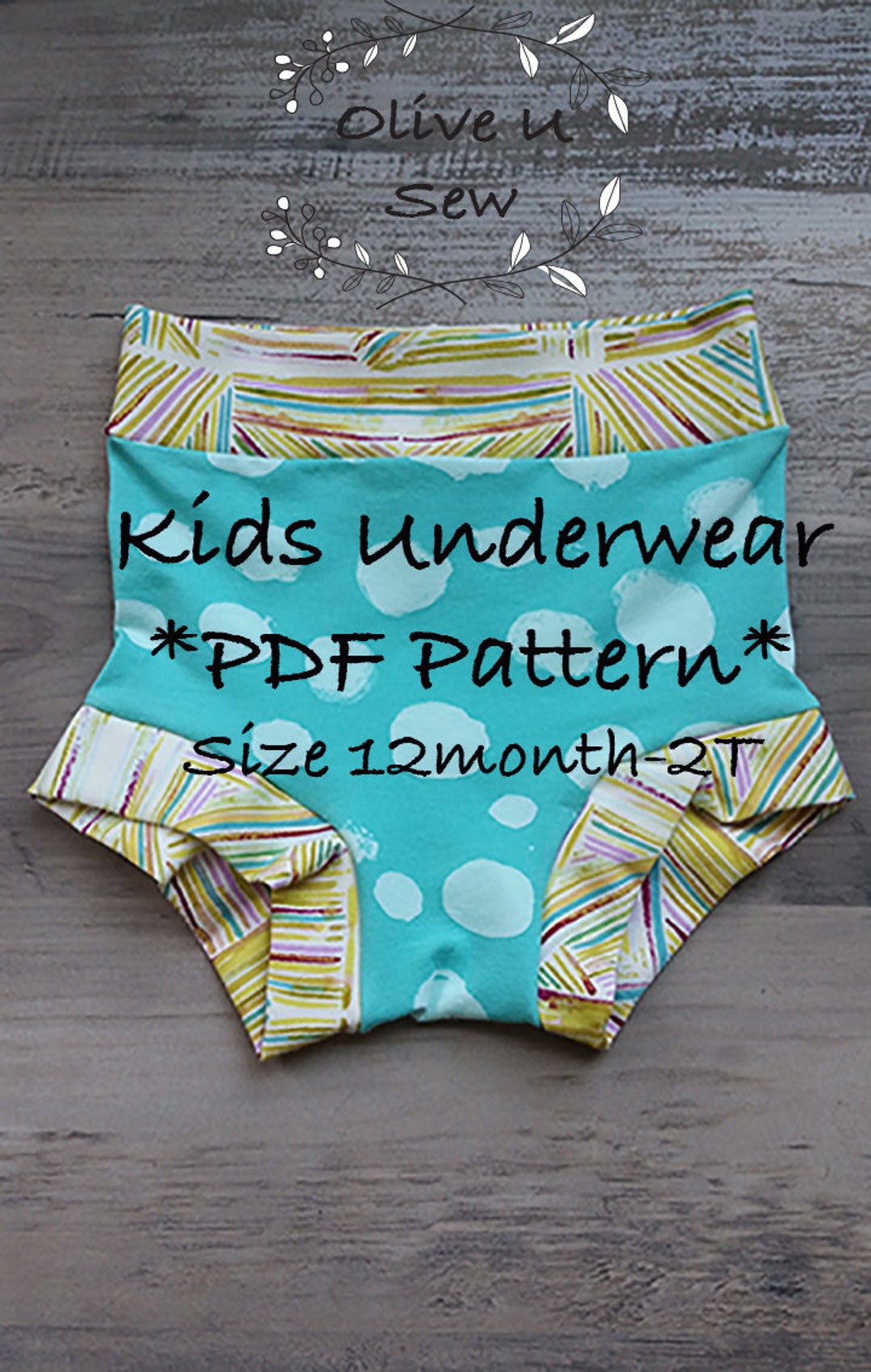 Kids Underwear PDF Pattern 12 Months2t, Kids Underwear, Undies,boxer Briefs,underwear Pattern