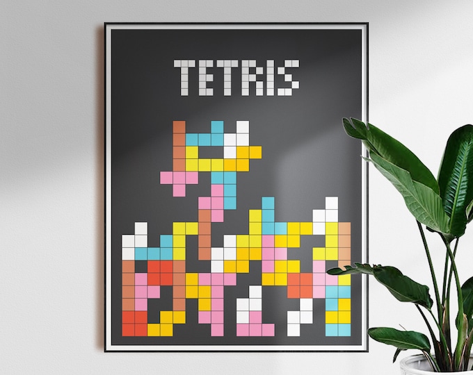 Tetris Retro Video Game Poster | Retro Gaming Poster | Tetris gaming art print | Tetris arcade poster | Tetris classic poster | by Mankey