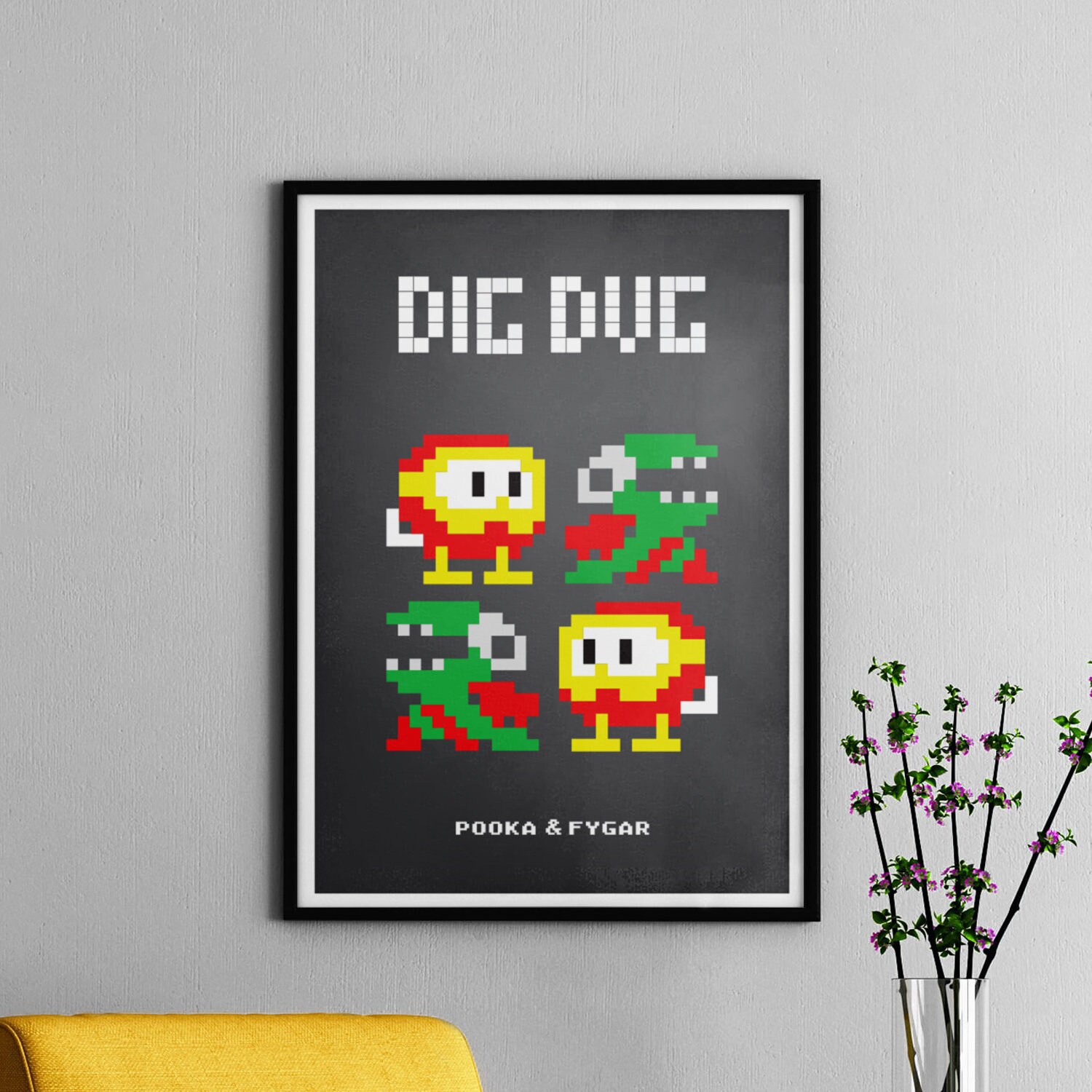 Quadro decorativo Super Mario Pixel Arte Jogo Antigo para sala quarto