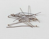 25 x Bronze ball headpins 40mm - Bronze head pin - 26 gauge head pin - Bronze findings - Necklace Bracelet findings BA024