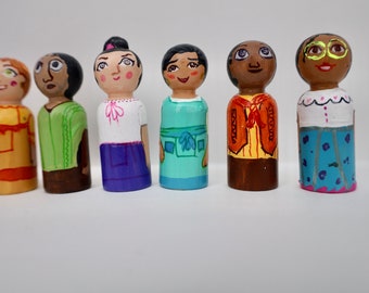 Encanto, wooden dolls , wooden toys ,custom dolls, Maribel, Luisa, Madrigal, Bruno, Isabela, Madrigals, cake topper , party favors