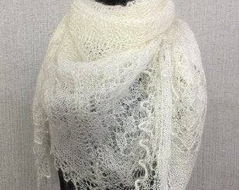 Orenburg antique lace shawl Slavic crochet baby shawl Wedding knitted  cape, 130 x 130 cm x inch