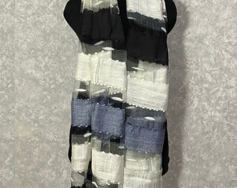 Pañuelo de seda salvaje - Estola oriental pura, 23,6 x 69 pulgadas / 60 x 175 cm