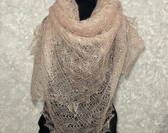 Orenburg thin lace shawl, 63 x 63 inch / 160 x 160 cm