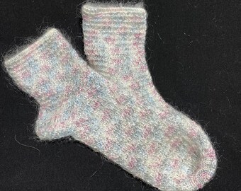 Orenburg goat wool hand knit socks for women, EU 38-39 / US 6-7