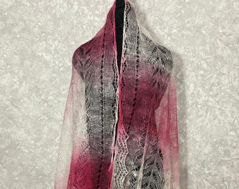 Écharpe châle tricotée en duvet de chèvre d'Orenbourg, 31,5 x 71 pouces / 80 x 180 cm