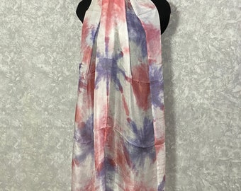 Margilan pure raw silk scarf pashmina, 30.7 x 70.9 inch / 78 x 180 cm