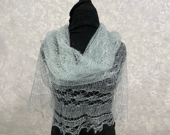 Orenburg goat down knit shawl scarf, 28 x 67 inch / 70 x 170 cm