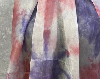 Margilan pure raw silk scarf pashmina, 78 x 180 cm / 30.7 x 70.9 inch