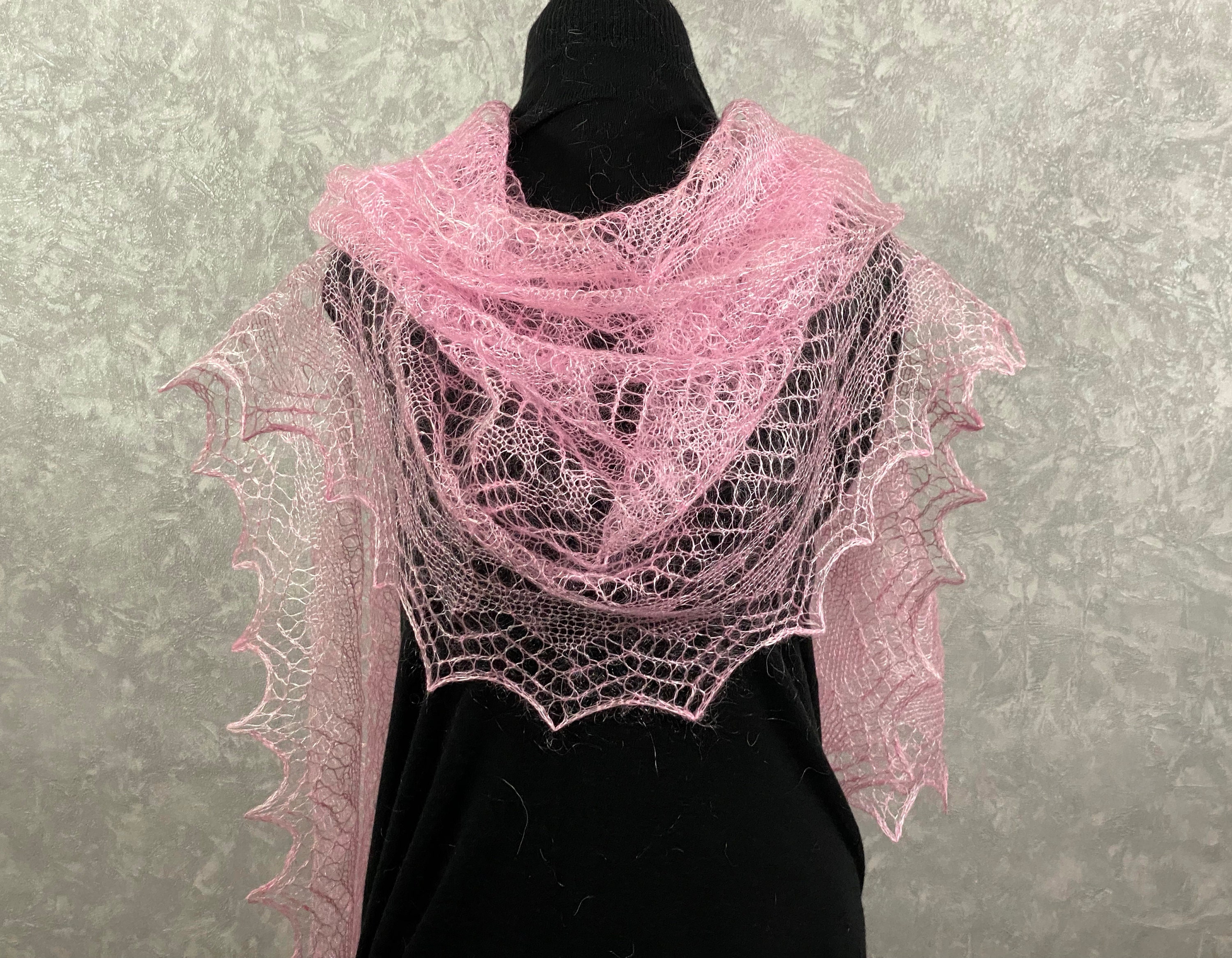 Sciarpa Da Donna Con Frange Con Stampa Di Fiori Di Loto Rosa, Scialle - Foto 5