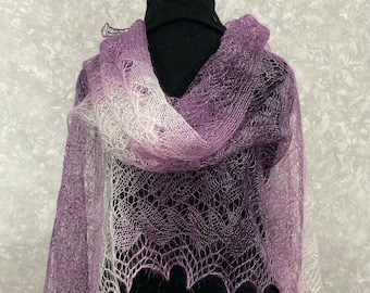 Orenburg gradient shawl scarf - Slavic headscarf, 29.5 x 70.9 inch / 75 x 180 cm