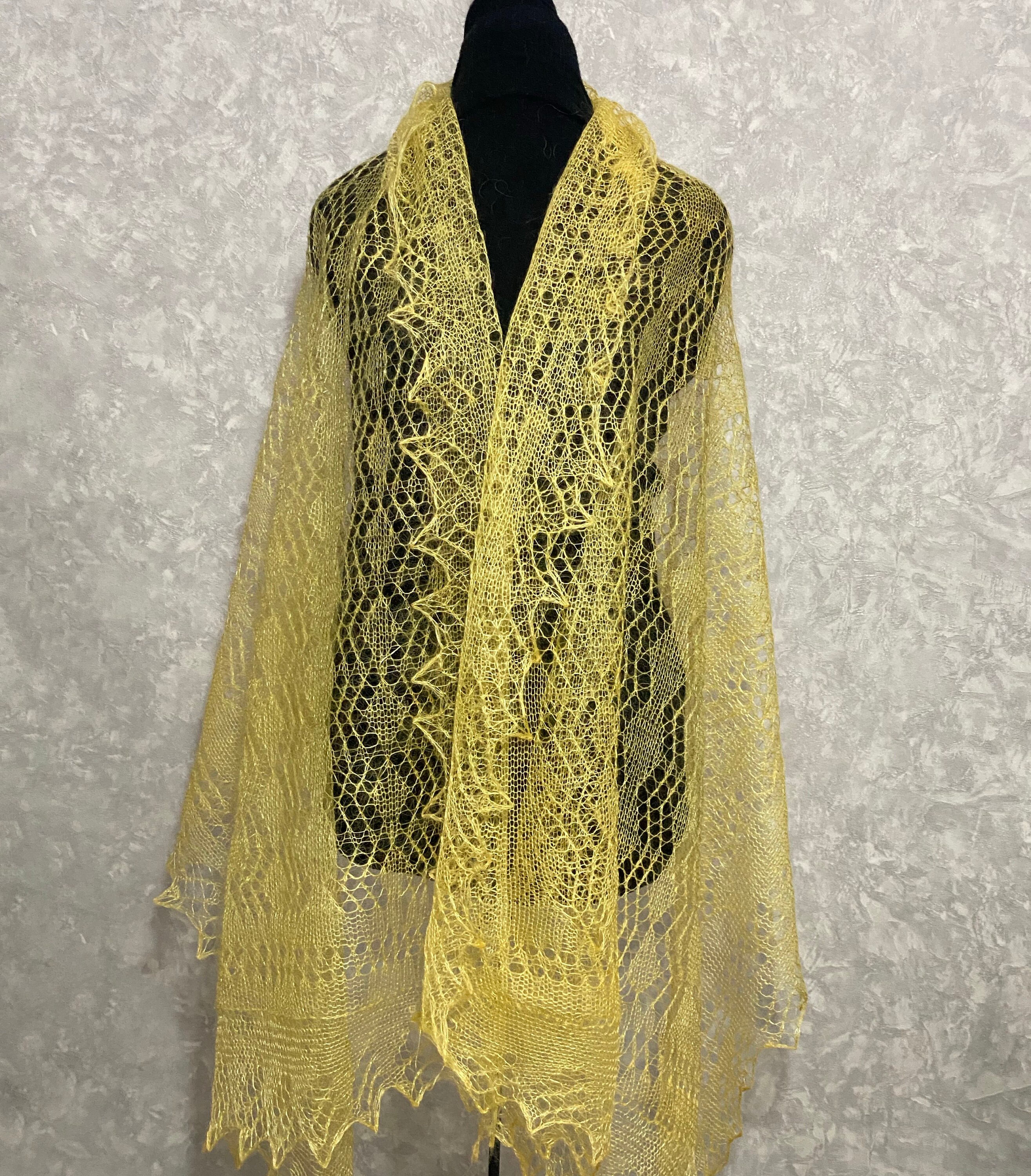 Orenburg Lace Scarf - Slavic Hand Knitted Goat Down Shawl, 90 X
